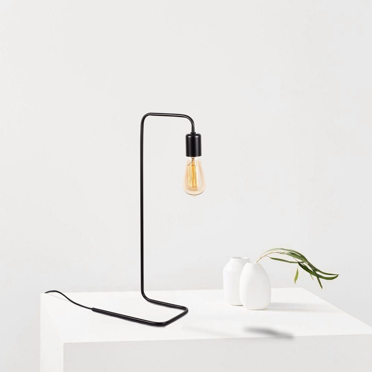 Lampa de masa, Denge - 3441, Opviq, 17 x 28 x 55 cm, 1 x E27, 40W, negru - imagine 6